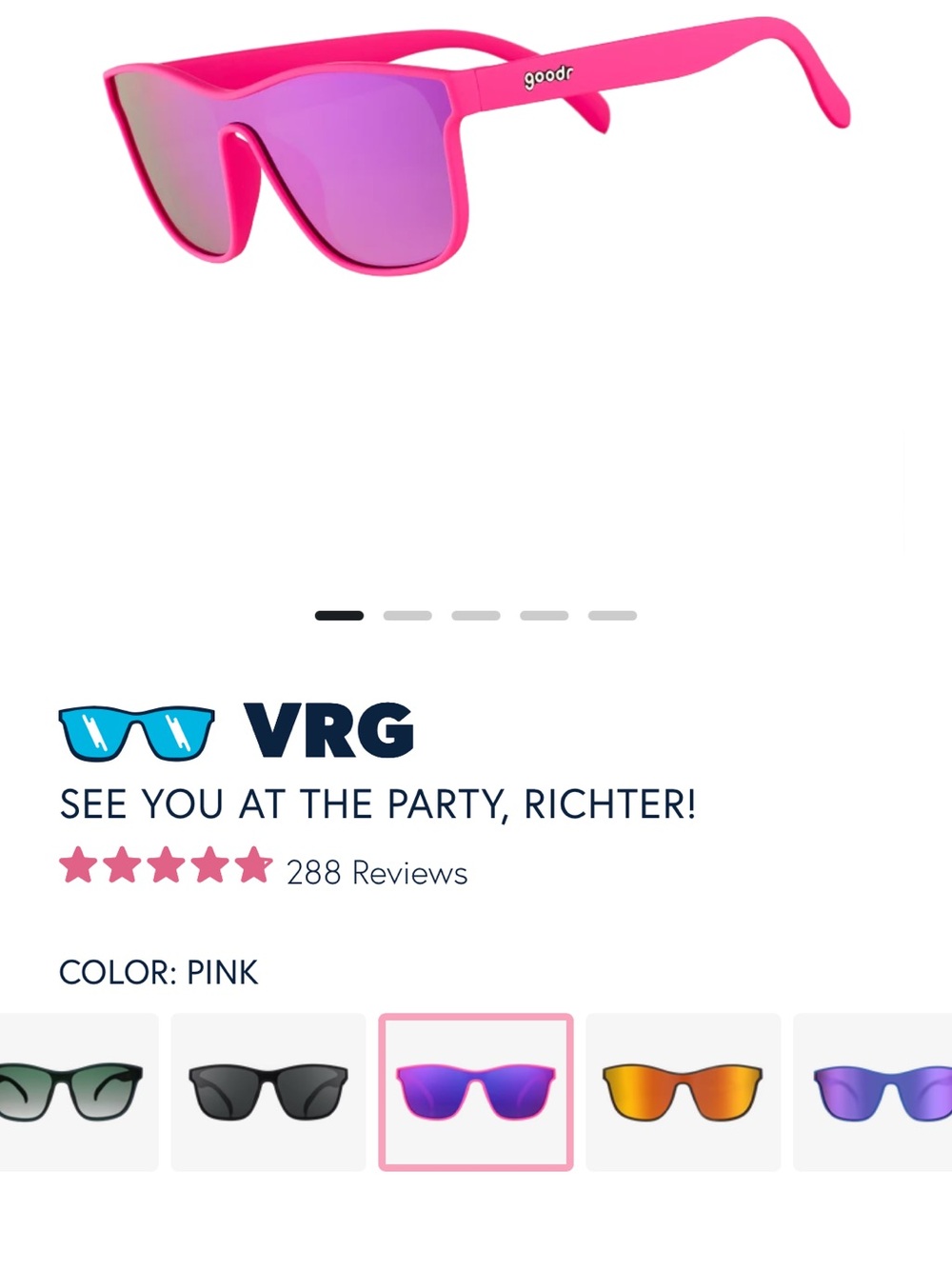 VRG Pink Mirrored Sunglasses — Bold Party Style
